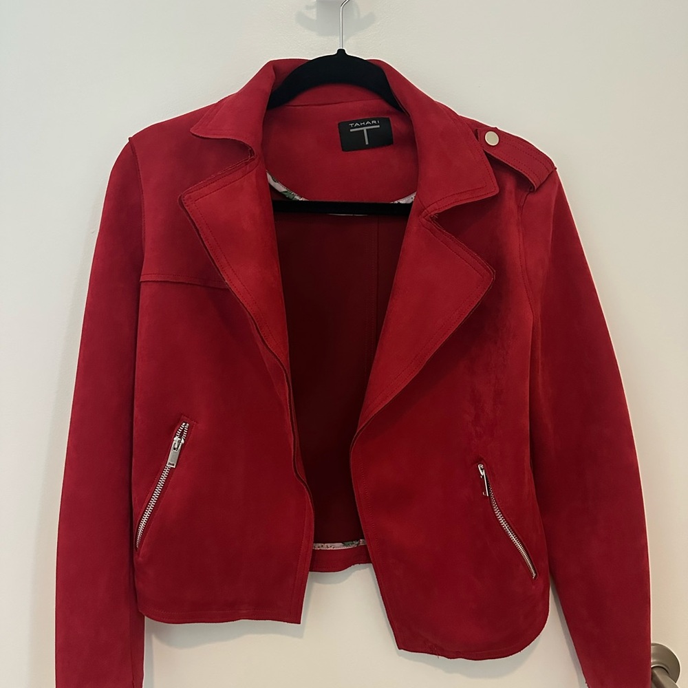 Tahari Red Leather Women's Jacket